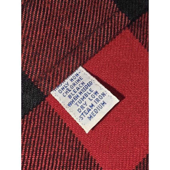 Vintage Polo Ralph Lauren Flannel Shirt Men's Large Buffalo Red Plaid Button Up - Picture 6 of 13